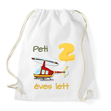 PRINTFASHION Piros helikopter - Névvel, számmal - Sportzsák, Tornazsák - Fehér tornazsák