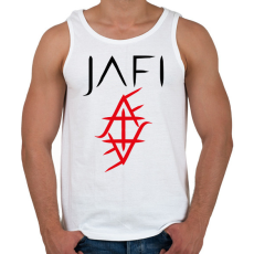 PRINTFASHION piros jellel spékelt jafi - Férfi atléta - Fehér