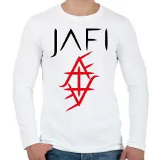 PRINTFASHION piros jellel spékelt jafi - Férfi hosszú ujjú póló - Fehér férfi póló