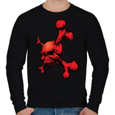 PRINTFASHION piros koponya - Férfi pulóver - Fekete