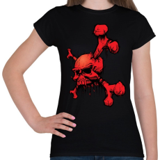 PRINTFASHION piros koponya - Női póló - Fekete