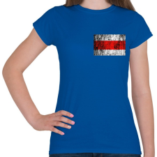 PRINTFASHION Piros sáv minimál - Női póló - Királykék női póló