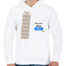 PRINTFASHION Pisai ferdetorony - Férfi kapucnis pulóver - Fehér