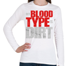 PRINTFASHION Piszkos Vércsoport - Női hosszú ujjú póló - Fehér női póló