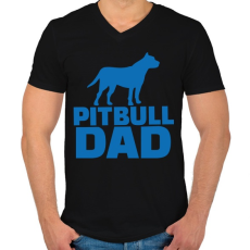 PRINTFASHION Pitbull apa - Férfi V-nyakú póló - Fekete