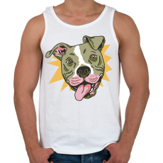 PRINTFASHION Pitbull - Férfi atléta - Fehér