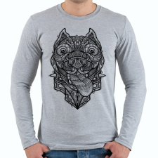 PRINTFASHION Pitbull - Férfi hosszú ujjú póló - Sport szürke férfi póló