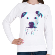 PRINTFASHION Pitbull - Good Girl - Női pulóver - Fehér női pulóver, kardigán