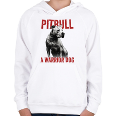 PRINTFASHION Pitbull - Gyerek kapucnis pulóver - Fehér