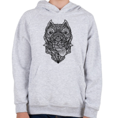PRINTFASHION Pitbull - Gyerek kapucnis pulóver - Sport szürke