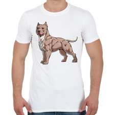 PRINTFASHION Pitbull kutya - Férfi póló - Fehér férfi póló