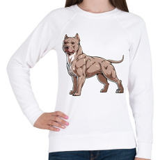 PRINTFASHION Pitbull kutya - Női pulóver - Fehér