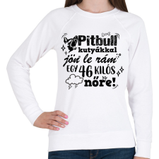 PRINTFASHION Pitbull kutyákkal jön le rám... - Női pulóver - Fehér női pulóver, kardigán