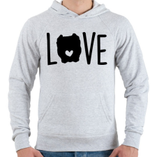 PRINTFASHION Pitbull love - Férfi kapucnis pulóver - Sport szürke férfi pulóver, kardigán