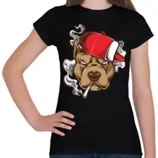 PRINTFASHION Pitbull - Női póló - Fekete női póló