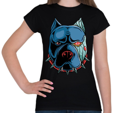 PRINTFASHION Pitbull robot - Női póló - Fekete