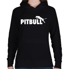 PRINTFASHION Pitbull sport - Női kapucnis pulóver - Fekete