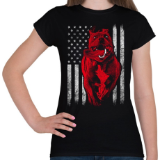 PRINTFASHION Pitbull zászló - Női póló - Fekete
