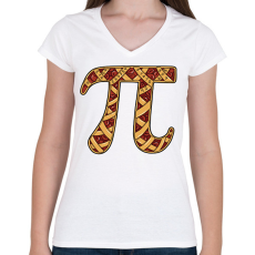 PRINTFASHION Pite pi - Női V-nyakú póló - Fehér