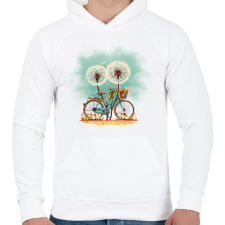 PRINTFASHION Pittypang biciklis - Férfi kapucnis pulóver - Fehér férfi pulóver, kardigán