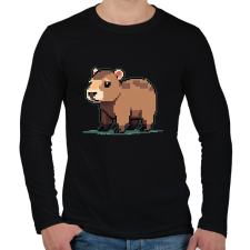 PRINTFASHION pixel capybara - Férfi hosszú ujjú póló - Fekete férfi póló