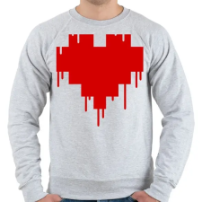 PRINTFASHION Pixel love - Férfi pulóver - Sport szürke férfi pulóver, kardigán