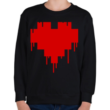 PRINTFASHION Pixel love - Gyerek pulóver - Fekete gyerek pulóver, kardigán