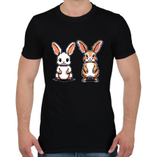 PRINTFASHION pixel nyuszik - Férfi póló - Fekete férfi póló