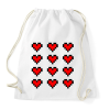 PRINTFASHION Pixel szívek - Sportzsák, Tornazsák - Fehér