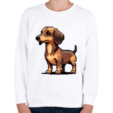 PRINTFASHION pixel tacskó - Gyerek pulóver - Fehér gyerek pulóver, kardigán