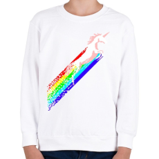 PRINTFASHION Pixel unicorn - Gyerek pulóver - Fehér