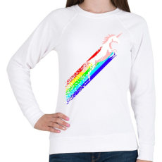 PRINTFASHION Pixel unicorn - Női pulóver - Fehér