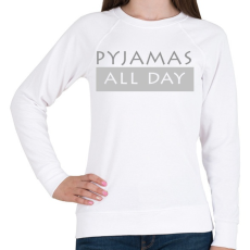 PRINTFASHION Pizsi egész nap! - Női pulóver - Fehér