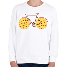 PRINTFASHION Pizza bicikli - Gyerek pulóver - Fehér