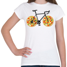 PRINTFASHION Pizza bicikli - Női póló - Fehér női póló