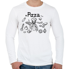 PRINTFASHION pizza chef - Férfi hosszú ujjú póló - Fehér