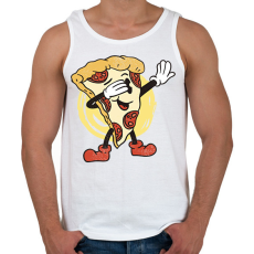 PRINTFASHION Pizza dab - Férfi atléta - Fehér