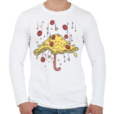 PRINTFASHION Pizza esernyő - Férfi hosszú ujjú póló - Fehér