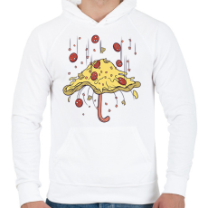 PRINTFASHION Pizza esernyő - Férfi kapucnis pulóver - Fehér