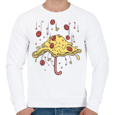 PRINTFASHION Pizza esernyő - Férfi pulóver - Fehér férfi pulóver, kardigán