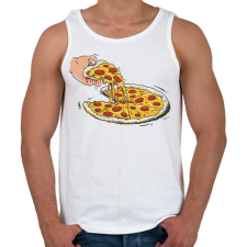 PRINTFASHION Pizza - Férfi atléta - Fehér atléta, trikó