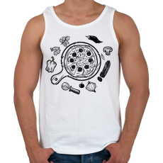 PRINTFASHION pizza - Férfi atléta - Fehér