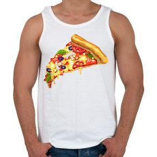 PRINTFASHION Pizza  - Férfi atléta - Fehér