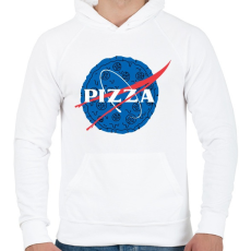 PRINTFASHION Pizza - Férfi kapucnis pulóver - Fehér