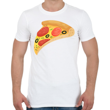 PRINTFASHION Pizza - Férfi póló - Fehér férfi póló