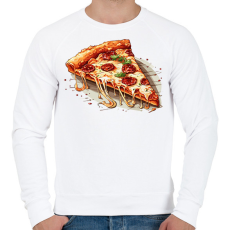 PRINTFASHION Pizza - Férfi pulóver - Fehér