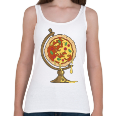 PRINTFASHION Pizza földgömb - Női atléta - Fehér