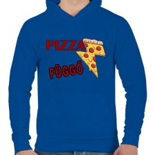 PRINTFASHION Pizza Függő - Férfi kapucnis pulóver - Királykék férfi pulóver, kardigán