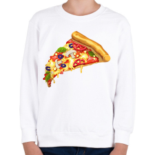 PRINTFASHION Pizza - Gyerek pulóver - Fehér gyerek pulóver, kardigán
