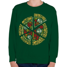 PRINTFASHION Pizza - Gyerek pulóver - Sötétzöld gyerek pulóver, kardigán